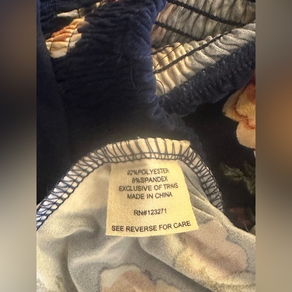 205 Collins Pink, blue and Gray Off the Shoulder Pleated Sundress - Picture 8 of 9